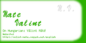 mate valint business card